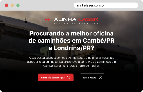 Landing Page Alinha Laser